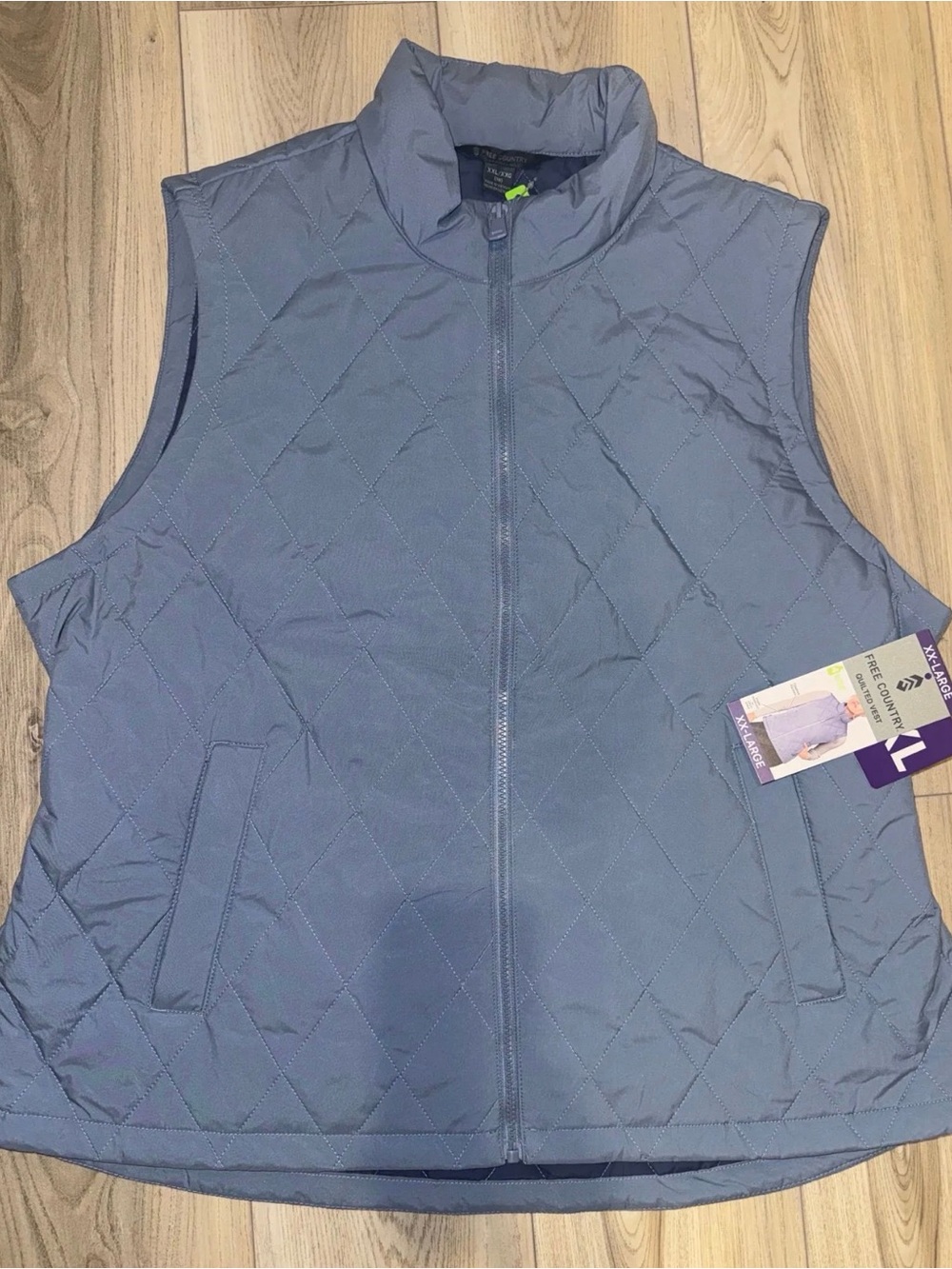 Free Country women Quilted Sleeveless Vest - Blue
